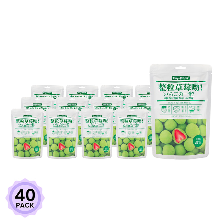 Tonys Freeze Dried Whole Strawberry in Matcha Flavor 60 g*40 pack