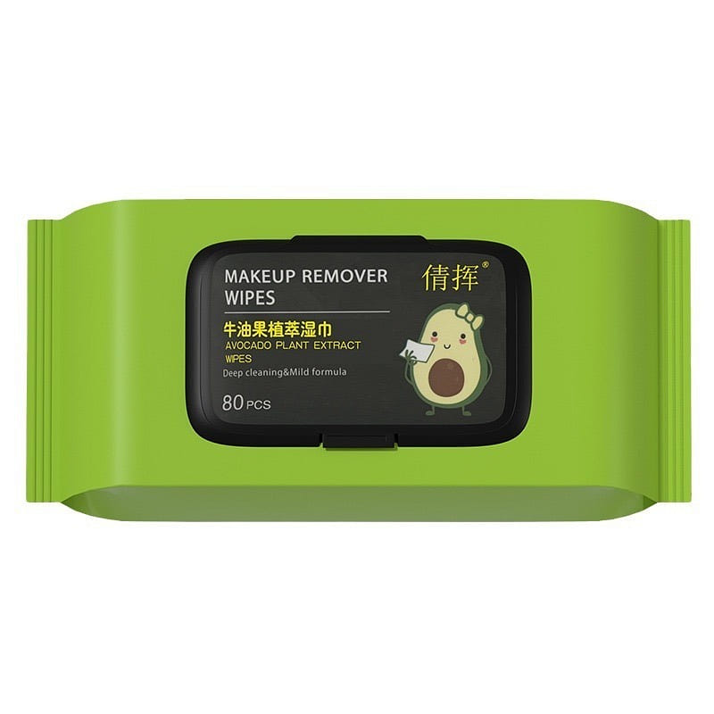 Avocado plant extract wipes disposable makeup remover 80 pieces/box 1 box