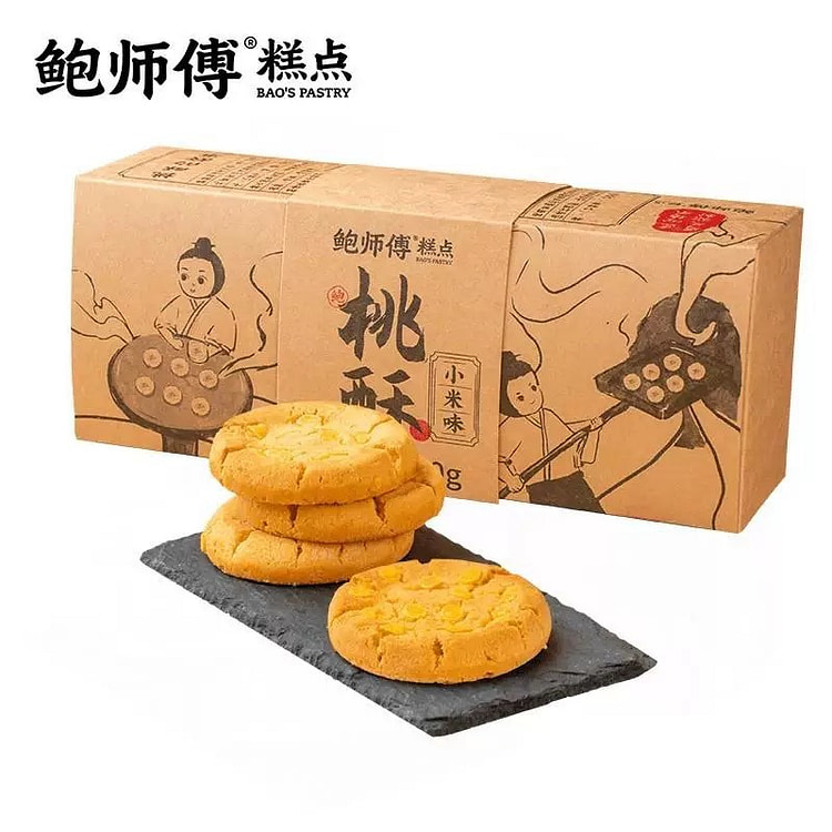 鲍师傅小米味桃酥传统中式零食糕点心 360 克