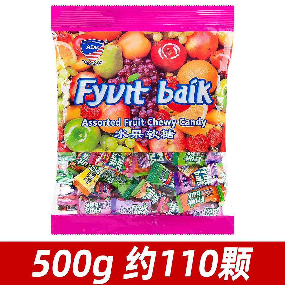 Assorted Fruit Chewy Candy 500 g