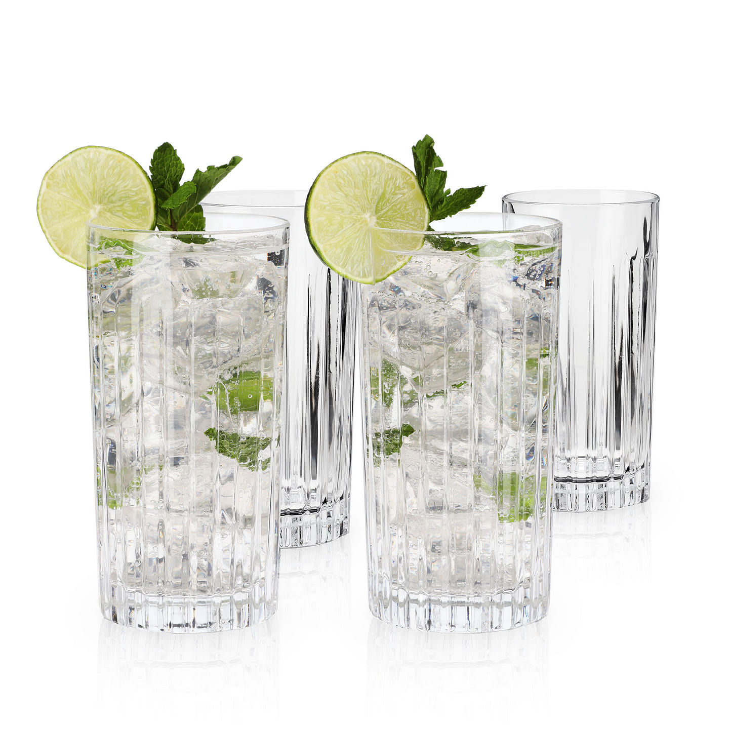 Viski Crystal Highball Glasses – European Crafted Collins Glasses Set of 4-14oz Cocktail Glass for Wedding or Anniversary and Special Occasions Gift Ideas 14 oz