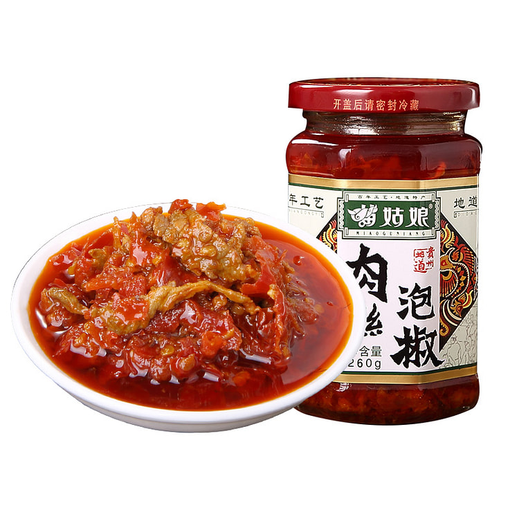 苗姑娘 油辣椒酱肉丝泡椒