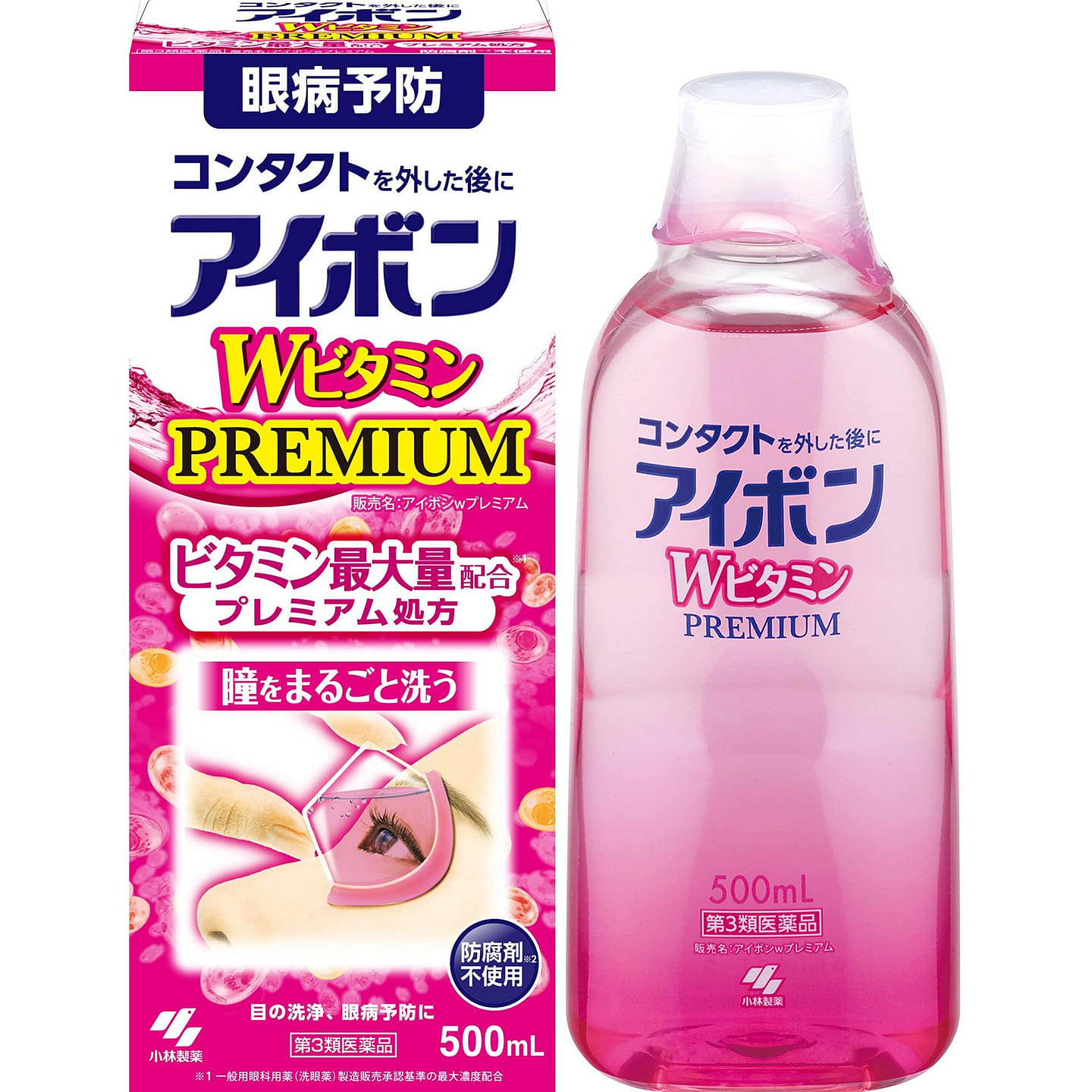 KOBAYASHI Eye Wash 500ml Vitamin Pink 1 each