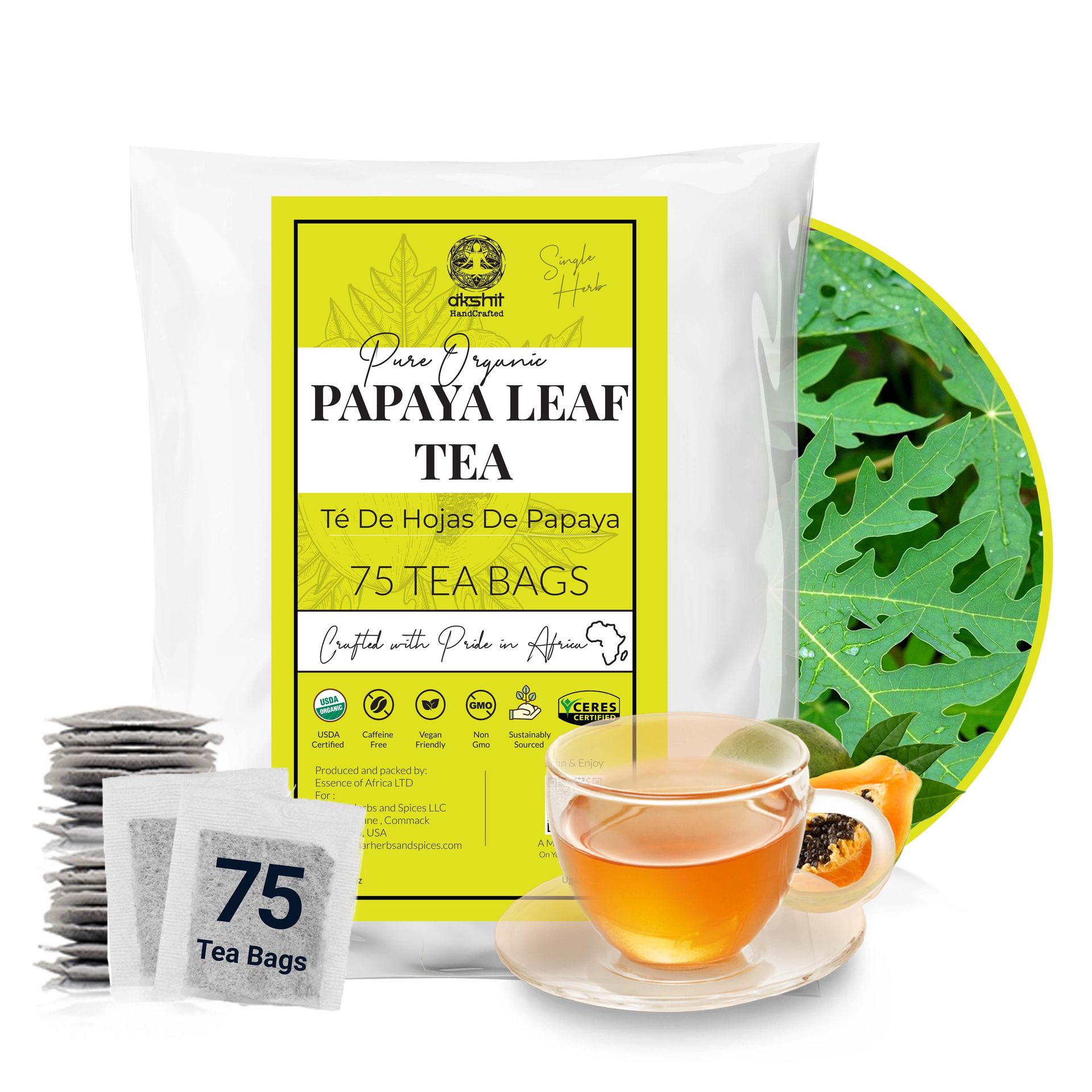 Get 75 Papaya Tea Bags, Papaya Leaves Herbal Tea 75 count Delivered ...