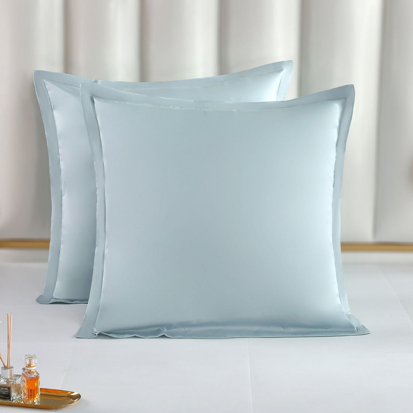 Long-staple Cotton Euro Sham Set of 2, Misty Blue 26 x 26 1 each