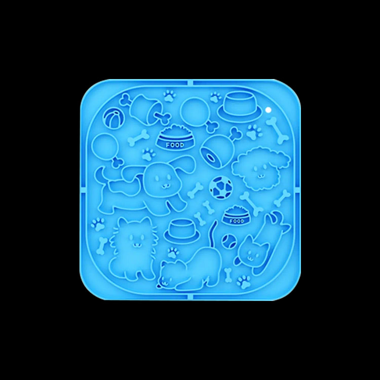 SECCHIC New Pet Silicone Licking Pad Square Blue