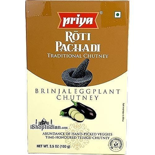 Priya Roti Pachadi – Brinjal Eggplant Chutney, 3.5 oz box 3.5 oz
