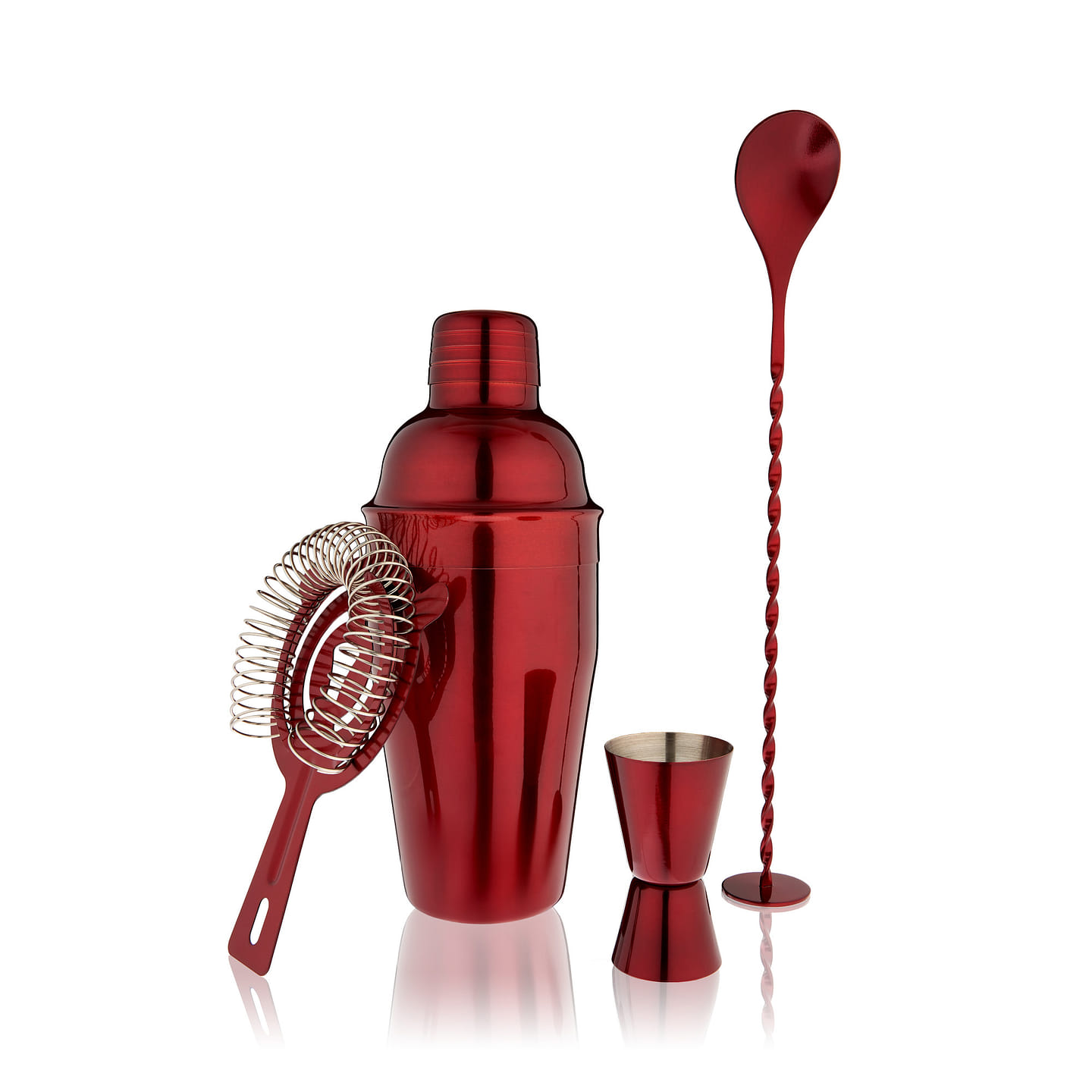 Red Barware Set 4 each