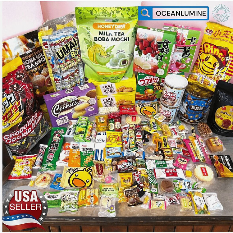 155 件装亚洲（日本、中国、韩国）零食盒 1 盒