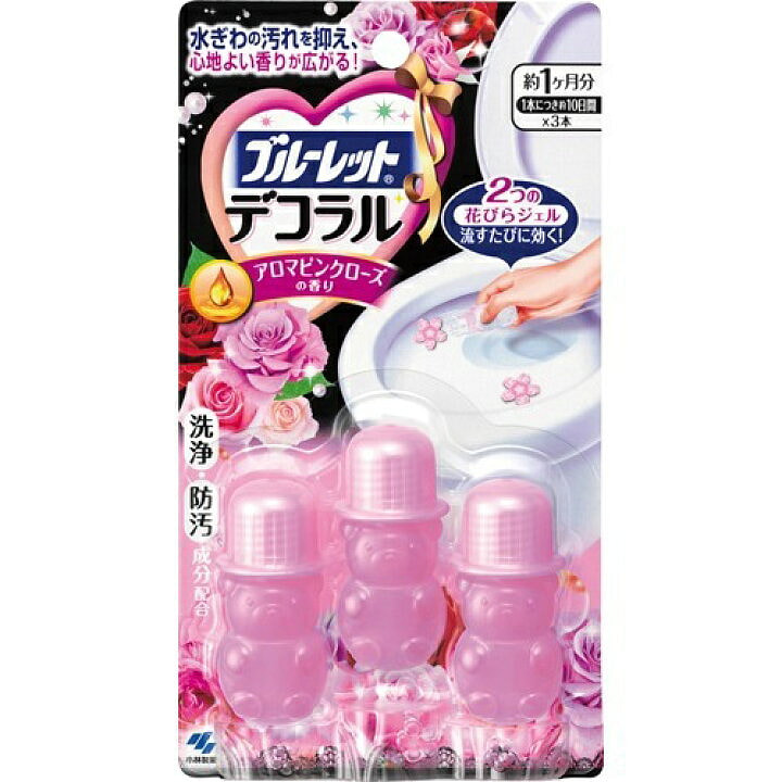 小林制药 花瓣式 马桶除臭凝胶 3枚 玫瑰花香