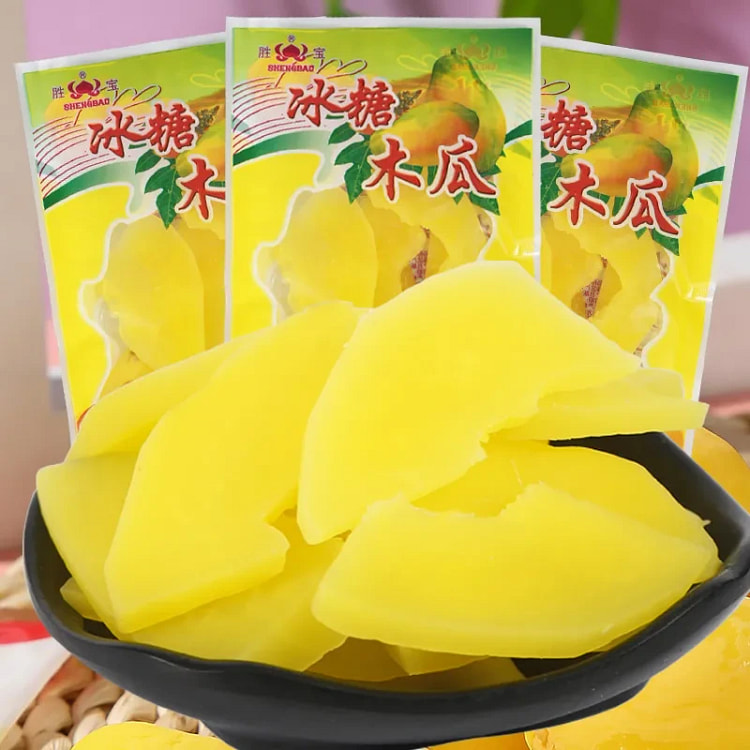 胜宝冰糖木瓜木瓜片凉果蜜饯果果脯怀旧传统小吃10包