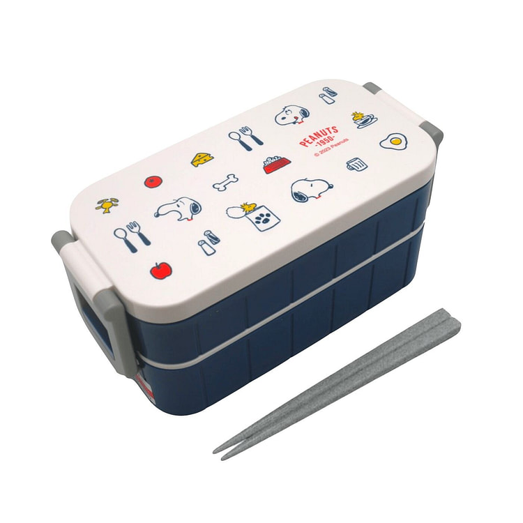 日本史努比双层午餐盒 附筷子 1 个