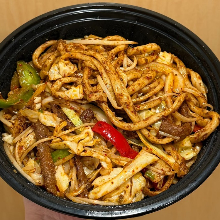 孜然牛肉炒拉条子