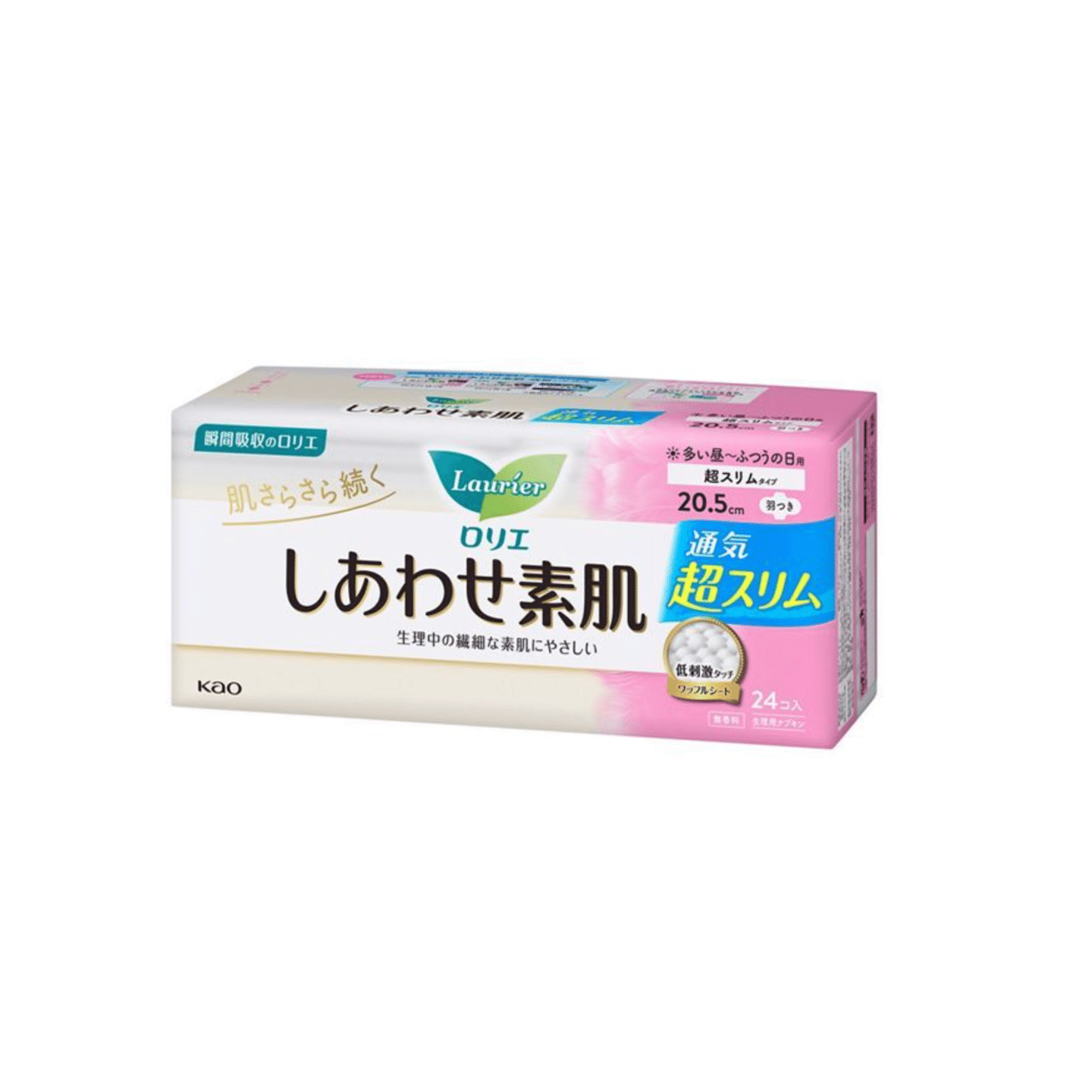 Kao Laurier 20.5cm Happy Skin Ultra Slim Wing Pads 24 count