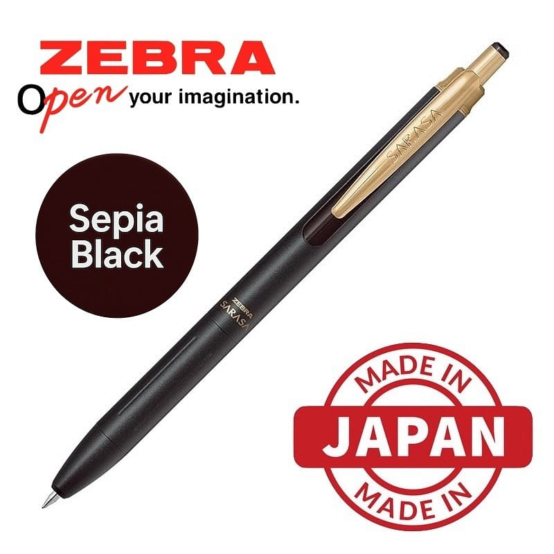 Zebra Sarasa Grand Gel Ink Pen 0.5mm Sepia Black 1 each
