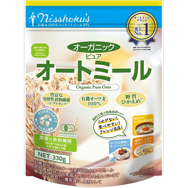Nisshoku Organic Pure Oatmeal 330g 1 each