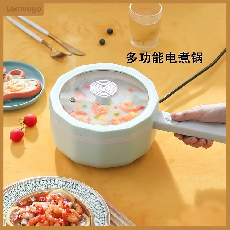 小电煮锅单身宿舍用电火锅陶瓷釉涂层110V绿色