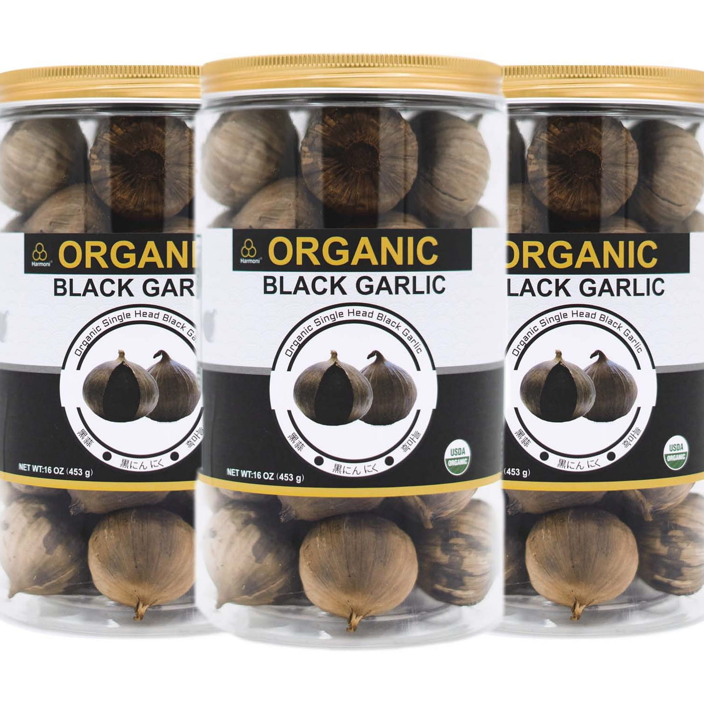 USDA Organic Black Garlic Pearl Garlic 1lb 3 can