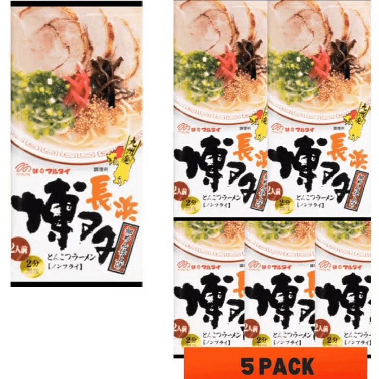 日本MARUTAI博多豚骨汤风味拉面185克*5袋 185 克
