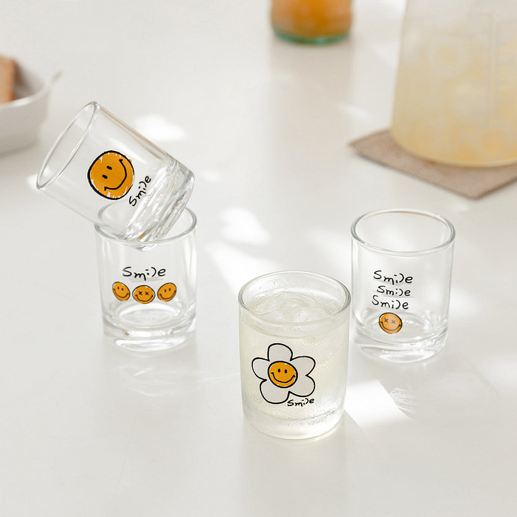 Korean Soju Shot Glasses - Set of 4 (Smile) 1 each