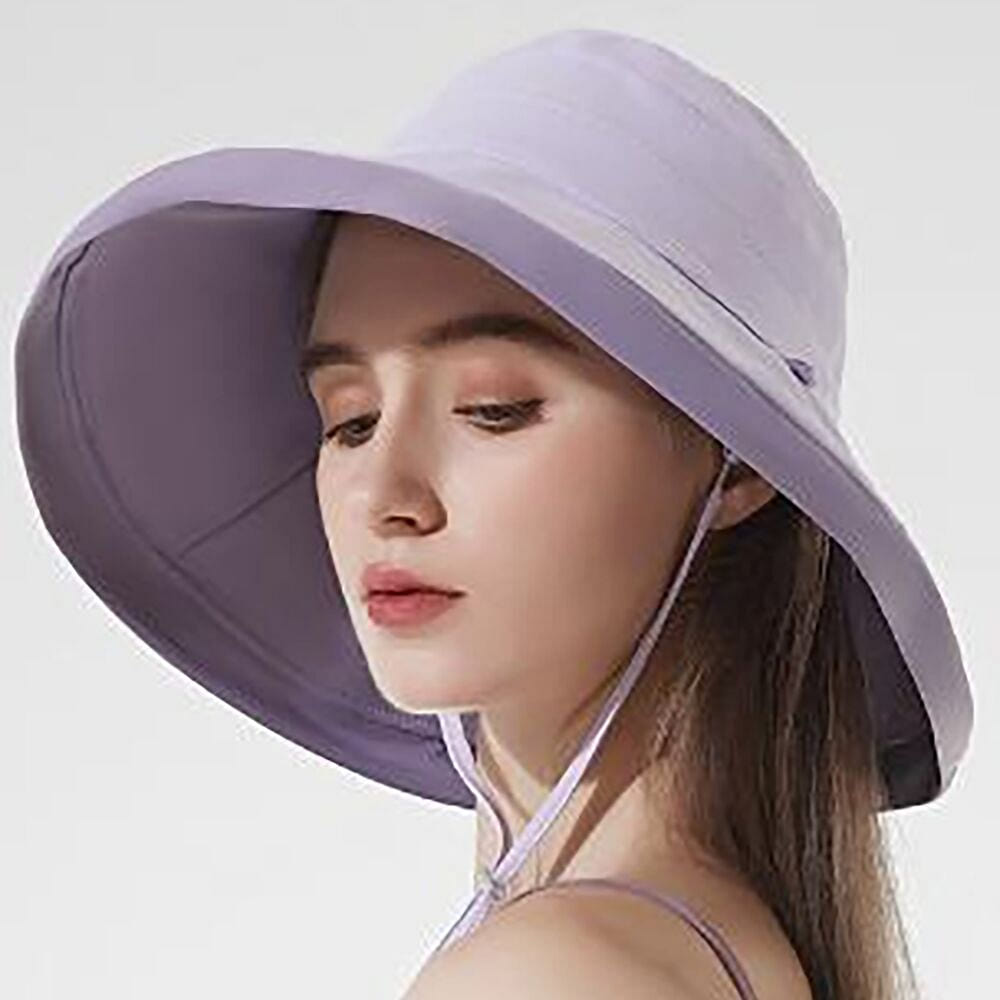 NEEDS UV CUT Large Brim Sun Hat – Purple 1 each
