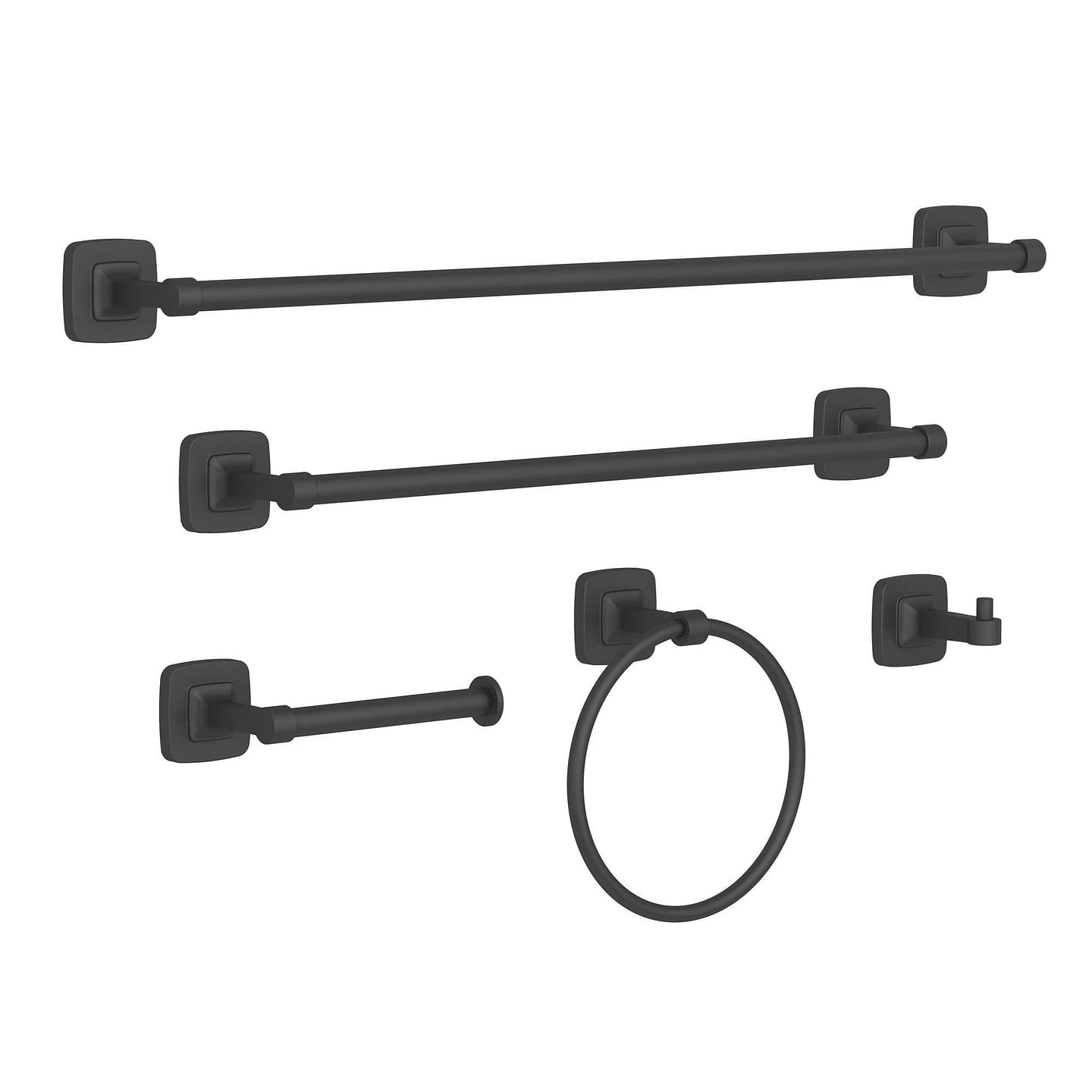 5-Piece Bath Hardware Set with Towel Ring/Bar Toilet Paper Holder Hook in MB 2.56 lb