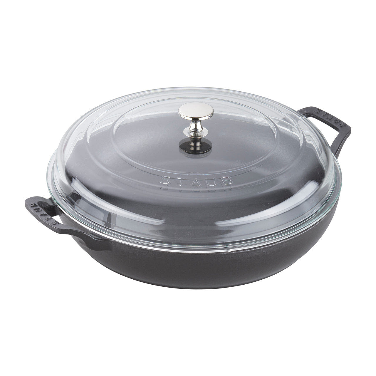 Staub Cast Iron 3.5qt Braiser w/ Glass Lid – Black 1 each