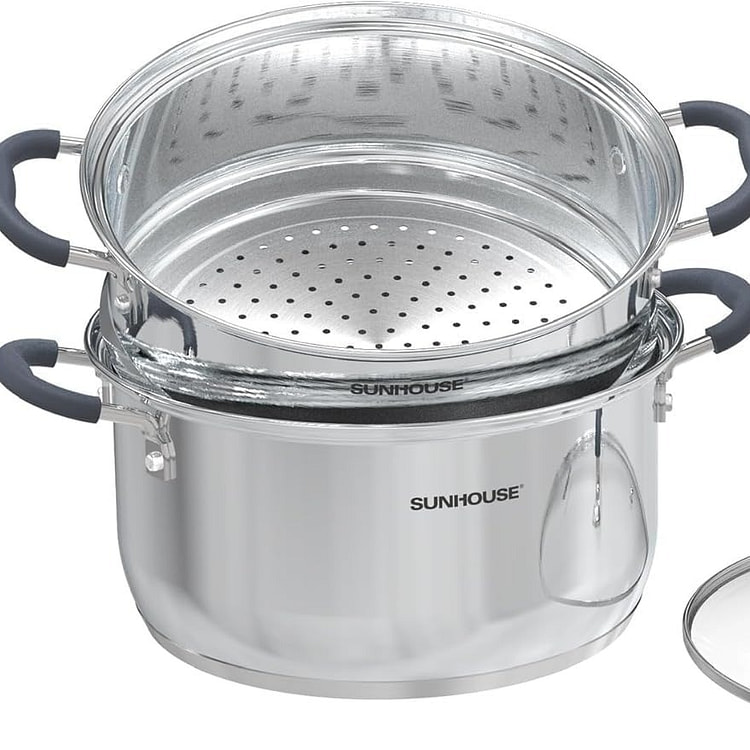 3.1Quart Steamer Pots With Lid 2-Tier Multipurpose 1 count