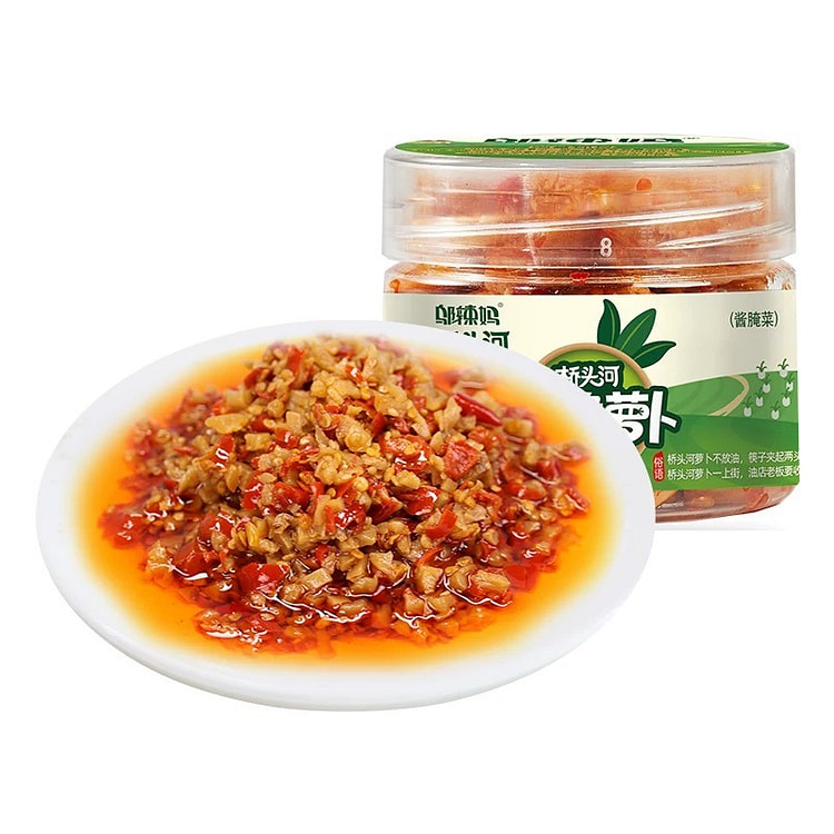 邬辣妈桥头河香辣响脆萝卜干丁瓶装剁辣椒酱菜泡菜零食 200 克