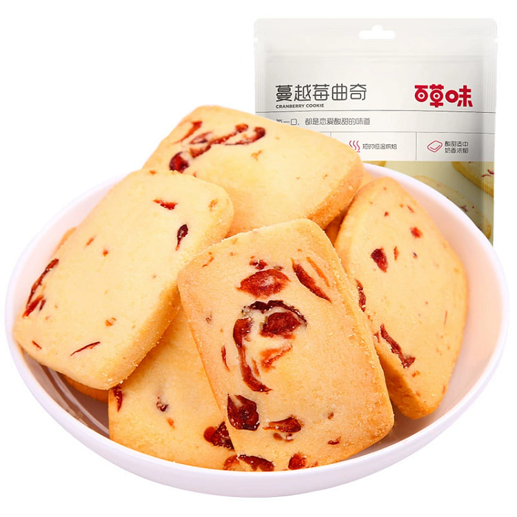 百草味蔓越莓曲奇饼干烘焙零食100g*袋