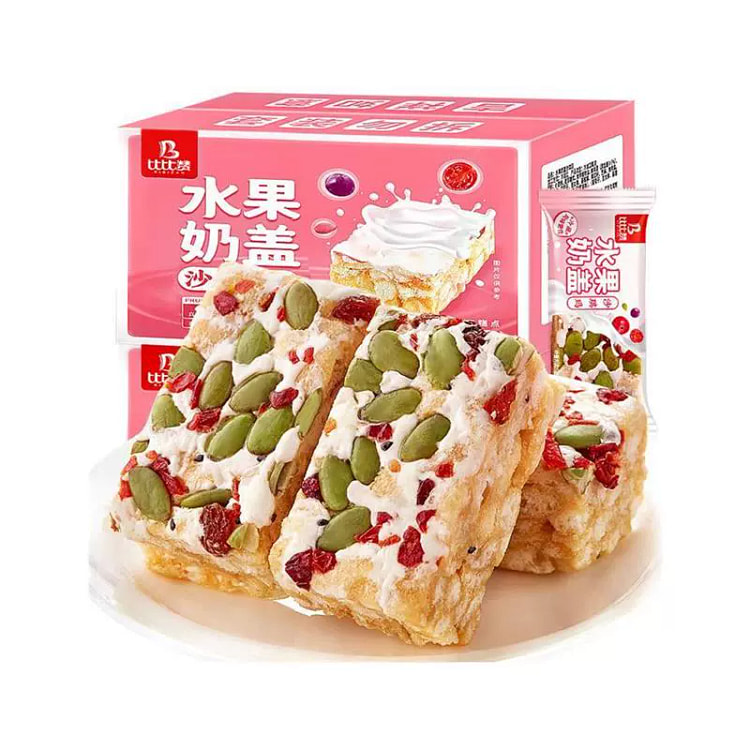 比比赞水果奶盖沙琪玛面包早餐16*300g