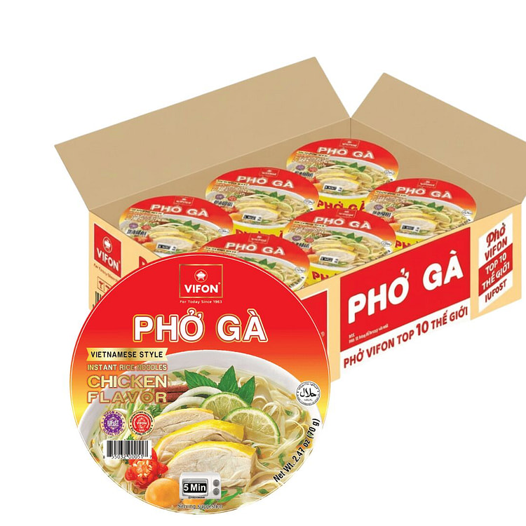 [ VIFON ] Phở Gà Dạng Tô 70gr/tô - Thùng 12 tô Tiện Lợi 1 thùng