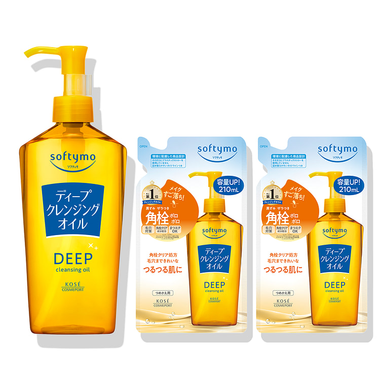 Softymo Deep Cleansing Oil Bottle 240ml&Refill 210mlx2