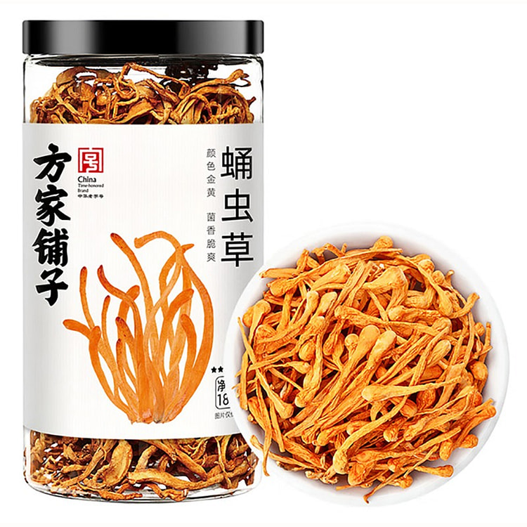 Fangjia-Puzi Dried Cordyceps-Flower in Jar 180 g