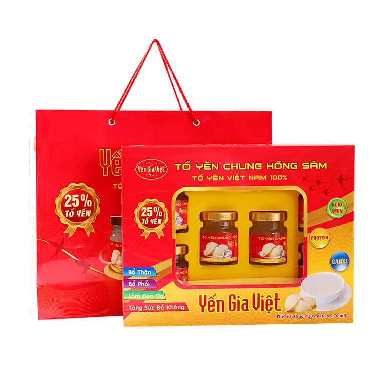 Yen Gia Viet Bird Nest Gift Box Red Ginseng Flavor