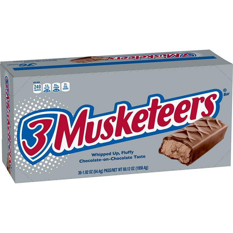3 Musketeers Chocolate Candy Bars 36ct 1 each