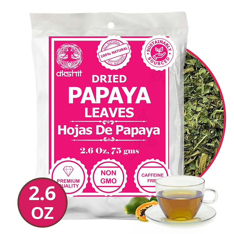 2.6 Oz Dried Papaya Leaves, Papaya Leaves For Tea 2.6 oz