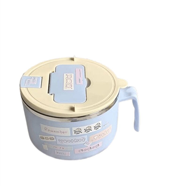 Orange and Blue Drainable Instant Noodle Bowl 1 each