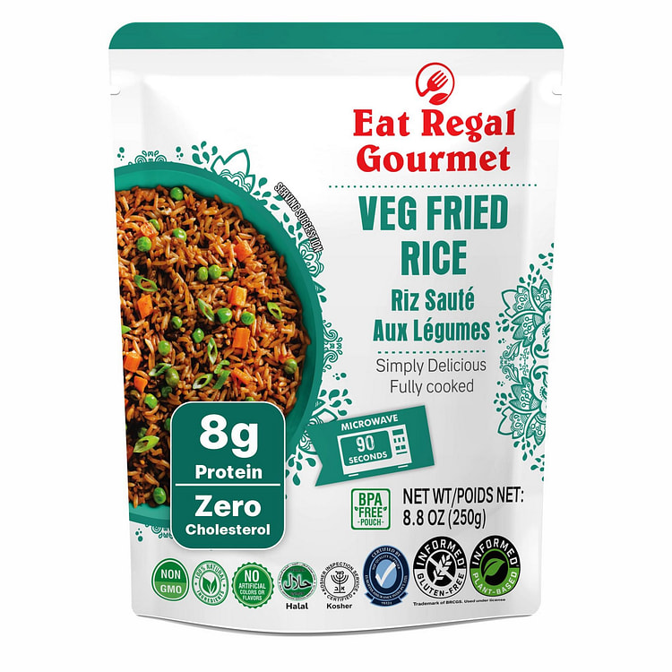 Eat Regal Ready to Eat Veg Fried Rice, Pack of 6 8.8 oz