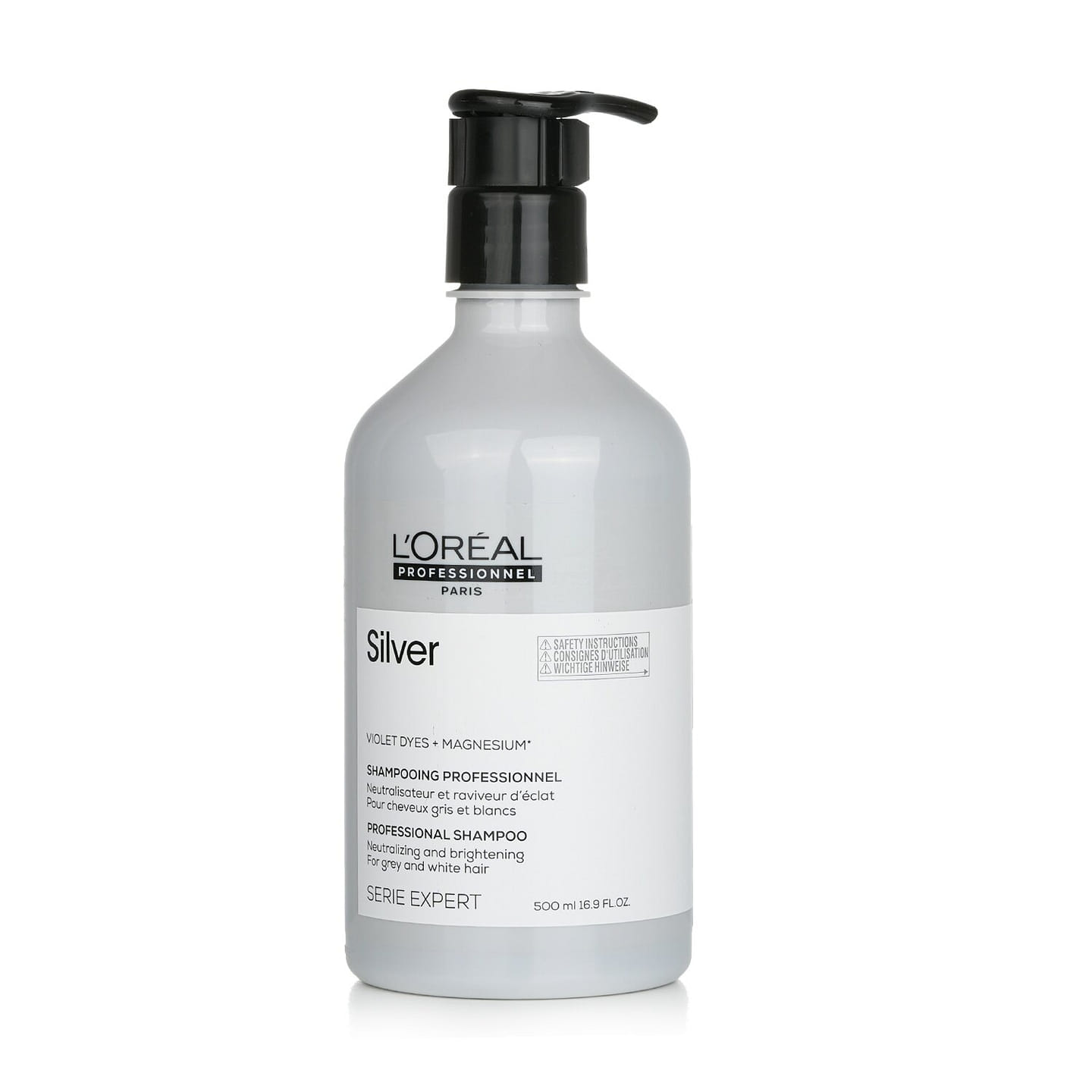 L'Oreal Professionnel Serie Expert - Silver Violet Dyes + Magnesium Neutralising and Brightening Shampoo (For Grey and White Hair) 500ml/16.9oz 500 ml