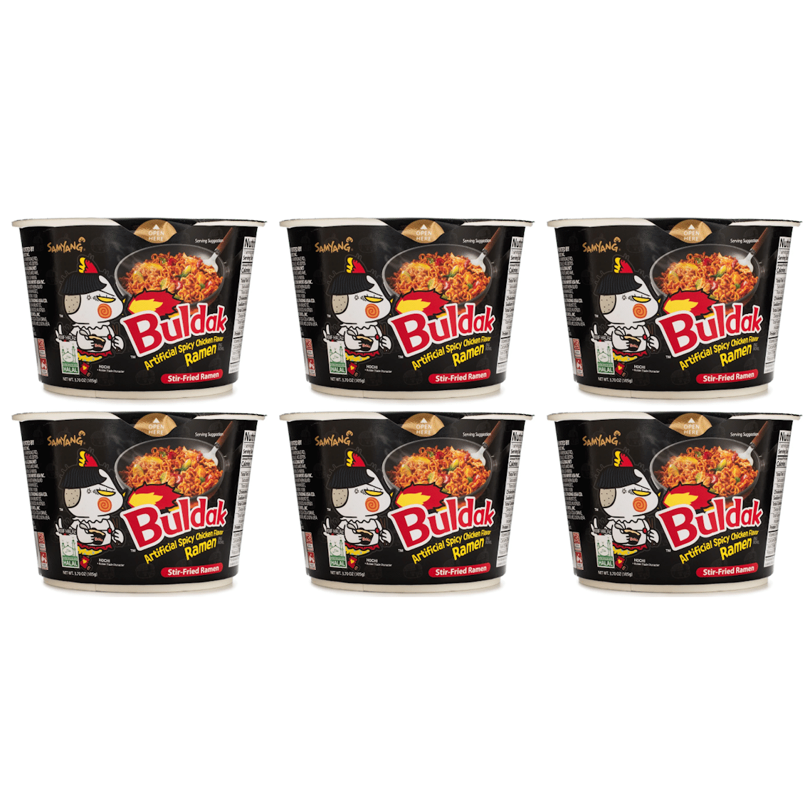 Samyang Buldak Ramen Bowl, Hot Chicken Flavor pack of 6 1 each