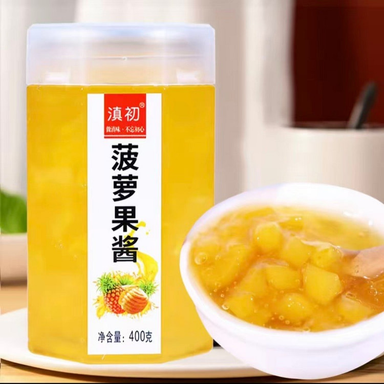 菠萝果酱家用烘焙冰粉冲饮面包果酱菠萝味酱400g瓶 400 克