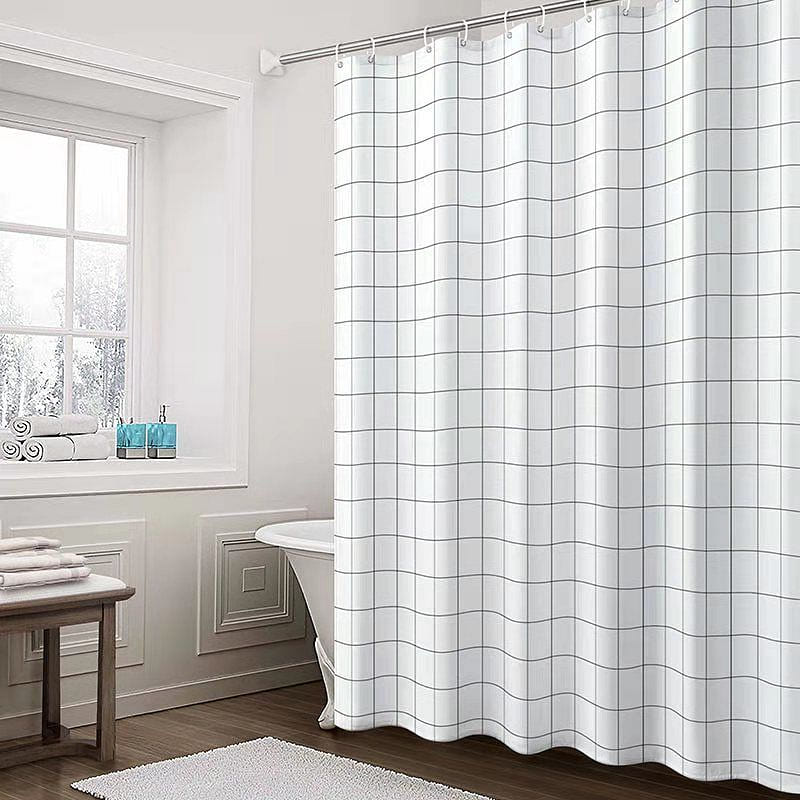 Thickened PEVA Shower Curtain for Bathroom,150*180cm, White Squares 0 lb