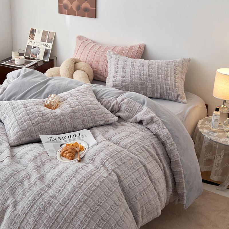 LULLABUY Artificial Rabbit Velvet Bedding Set Heather King Size 2000 g