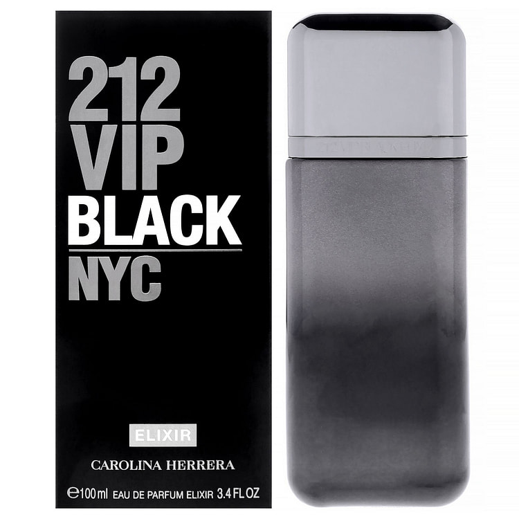 캐롤리나 에레라 212 VIP 블랙 엘릭서 남성용 - 3.4oz (100ml) 오 드 퍼퓸 스프레이 3.4 온스