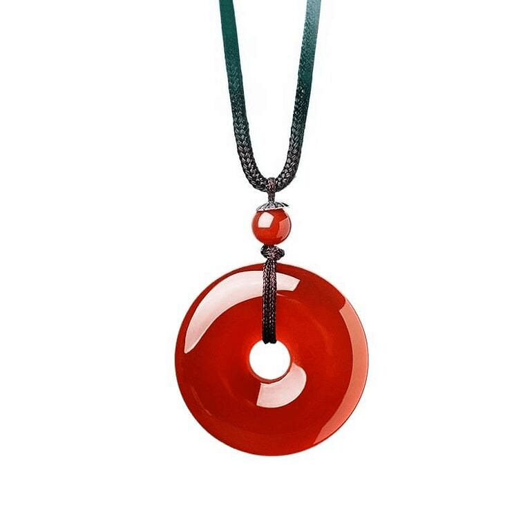 Putuo Mountain Agate Safety Buckle Necklace 30*6mm 1 box