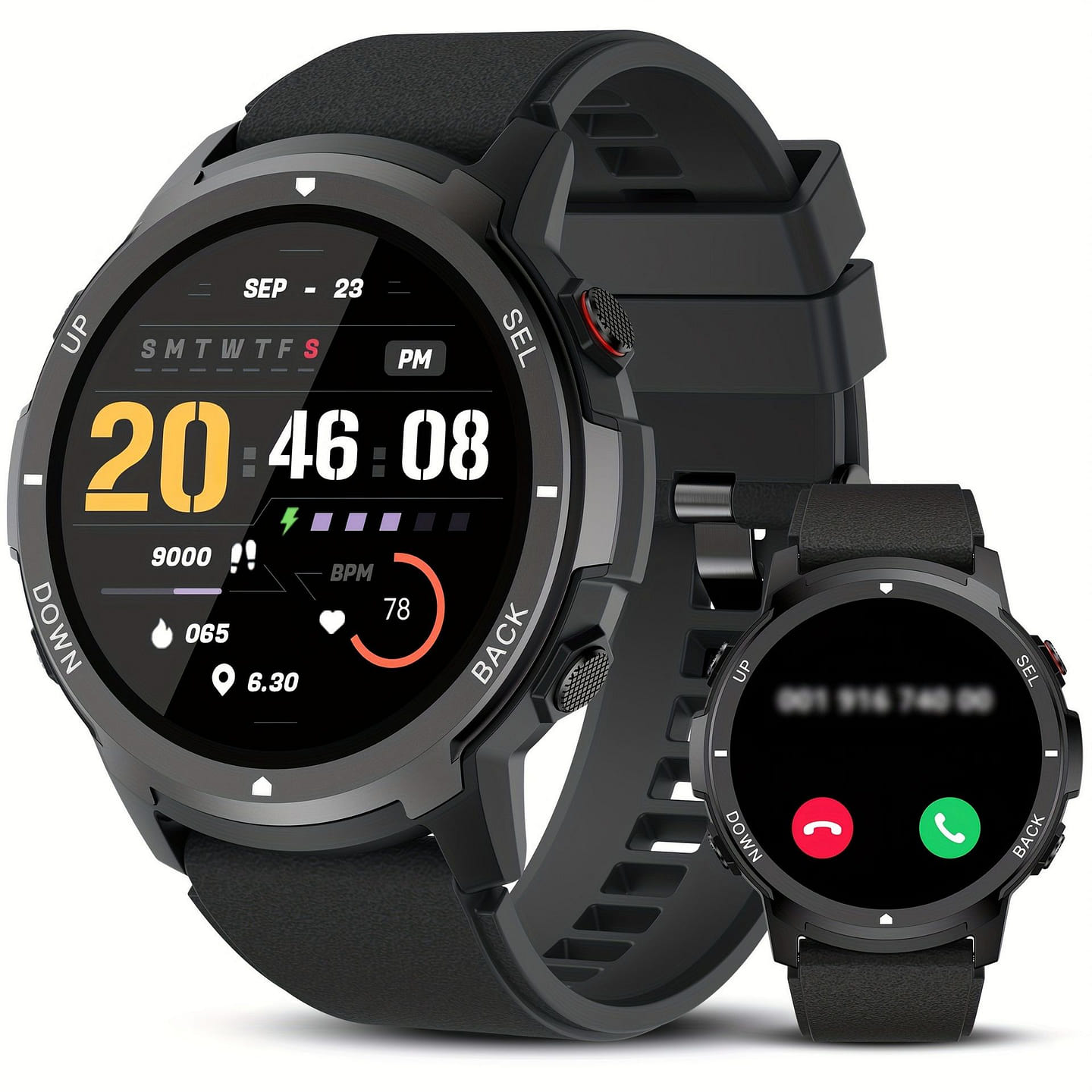1.39-inchroundscreensmartwatchsportswatchblack 1 each