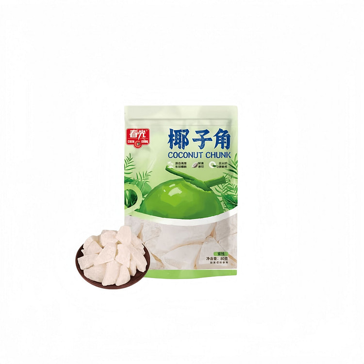 春光食品海南特产椰子角椰子肉块椰子片椰角80g1包 80 克