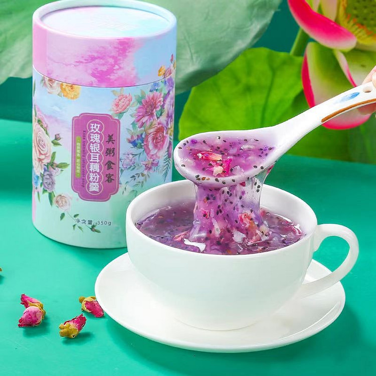 玫瑰银耳藕粉羹罐装桂花藕粉冲泡速食代餐粉