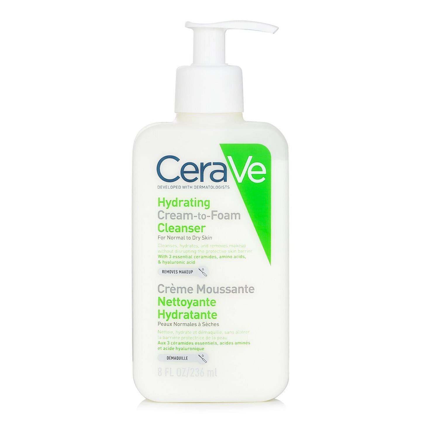 CeraVe Hydrating Cream-To-Foam Cleanser 236ml/8oz 236 ml